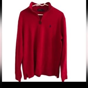 Ralph Lauren Red Sweater with Navy Logo